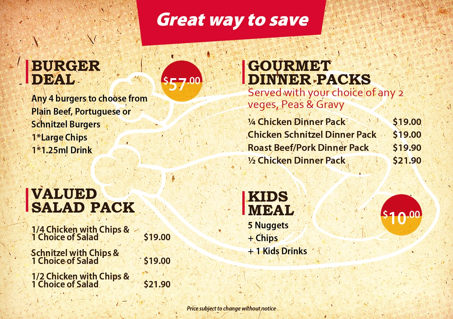 Phat Chicken menu | great way to save